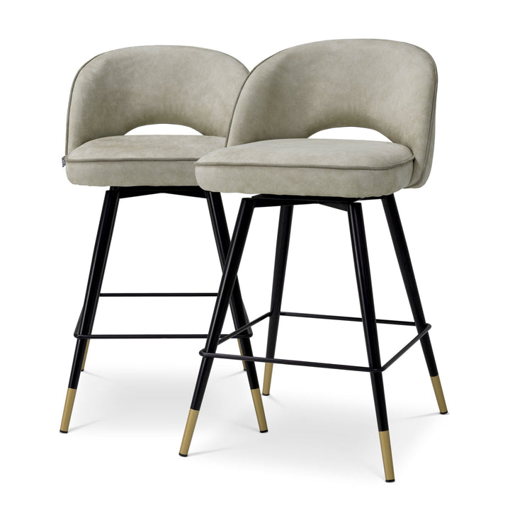 Counter Stool Cliff Set Of 2 Mayer Silver Furniture Eichholtz