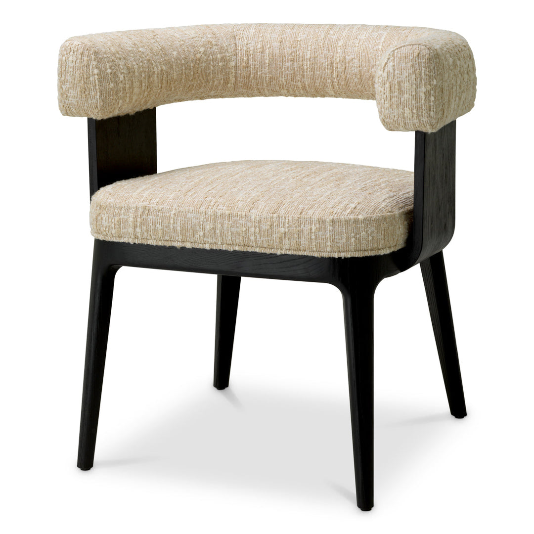 Dining Chair Dubois Black Oak Veneer Boucl&Eacute; Sonata Cream New Collection - January 2026 Eichholtz