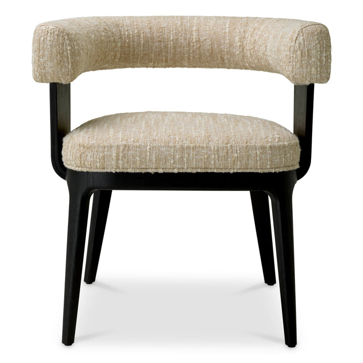 Dining Chair Dubois Black Oak Veneer Boucl&Eacute; Sonata Cream New Collection - January 2026 Eichholtz