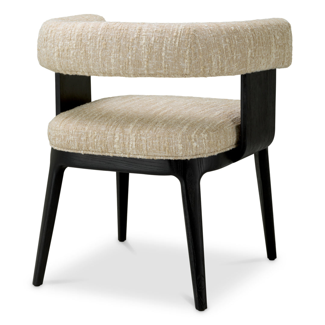 Dining Chair Dubois Black Oak Veneer Boucl&Eacute; Sonata Cream - Image 4