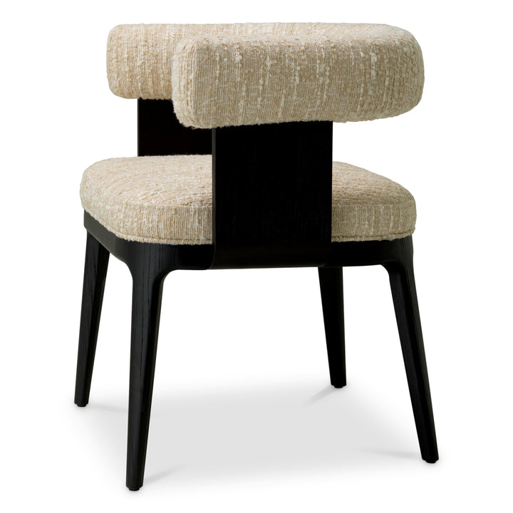 Dining Chair Dubois Black Oak Veneer Boucl&Eacute; Sonata Cream - Image 5