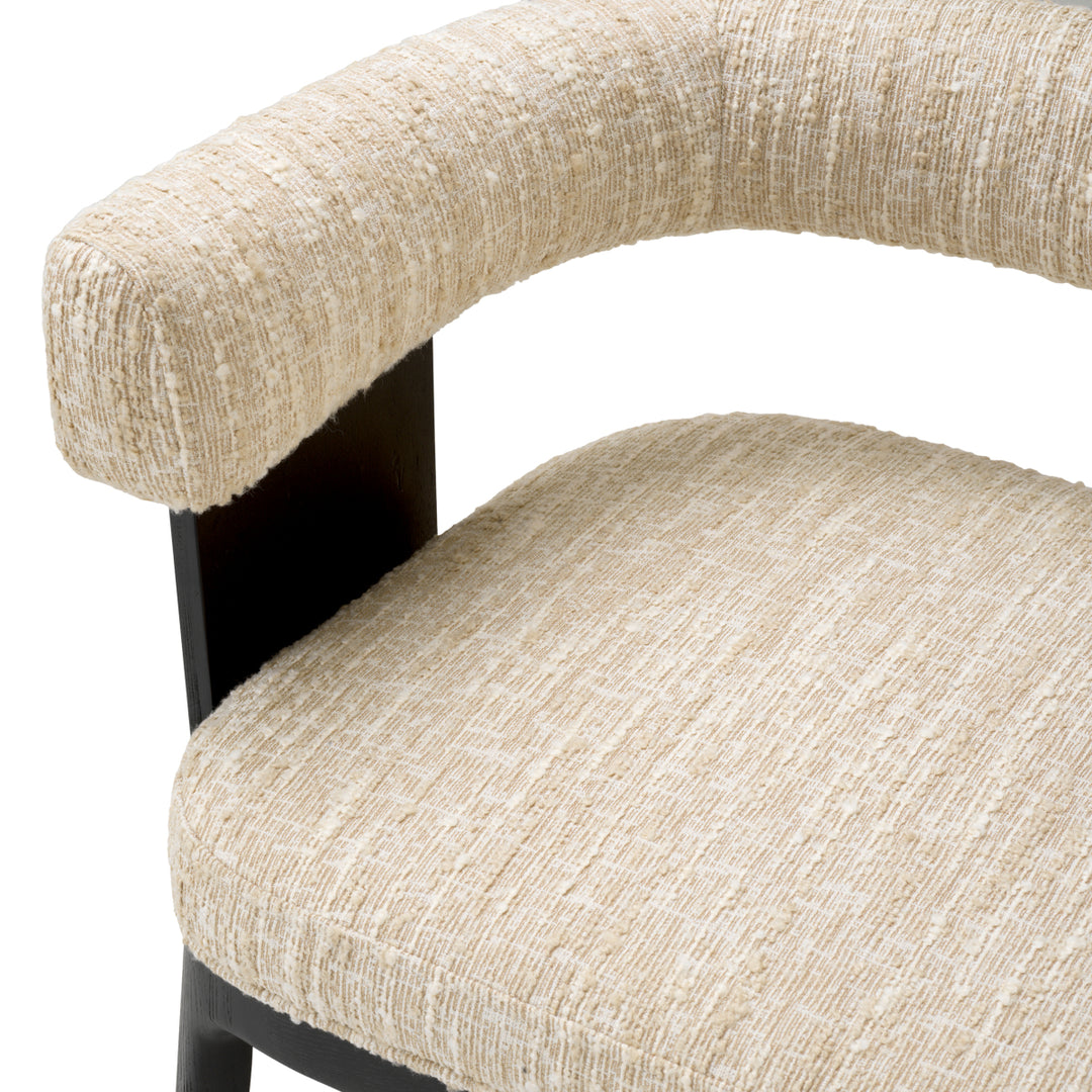 Dining Chair Dubois Black Oak Veneer Boucl&Eacute; Sonata Cream - Image 6