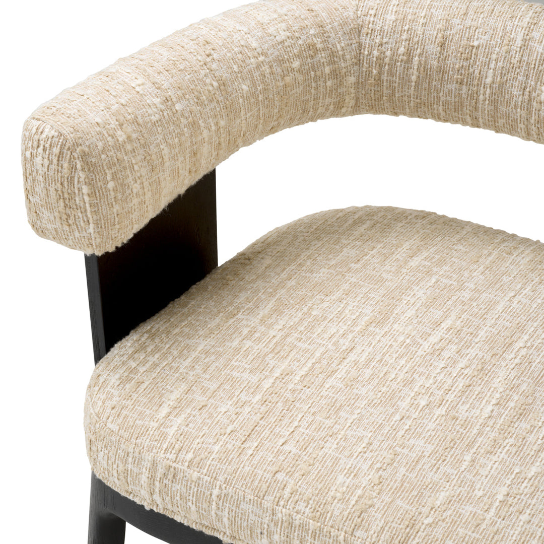 Dining Chair Dubois Black Oak Veneer Boucl&Eacute; Sonata Cream New Collection - January 2026 Eichholtz