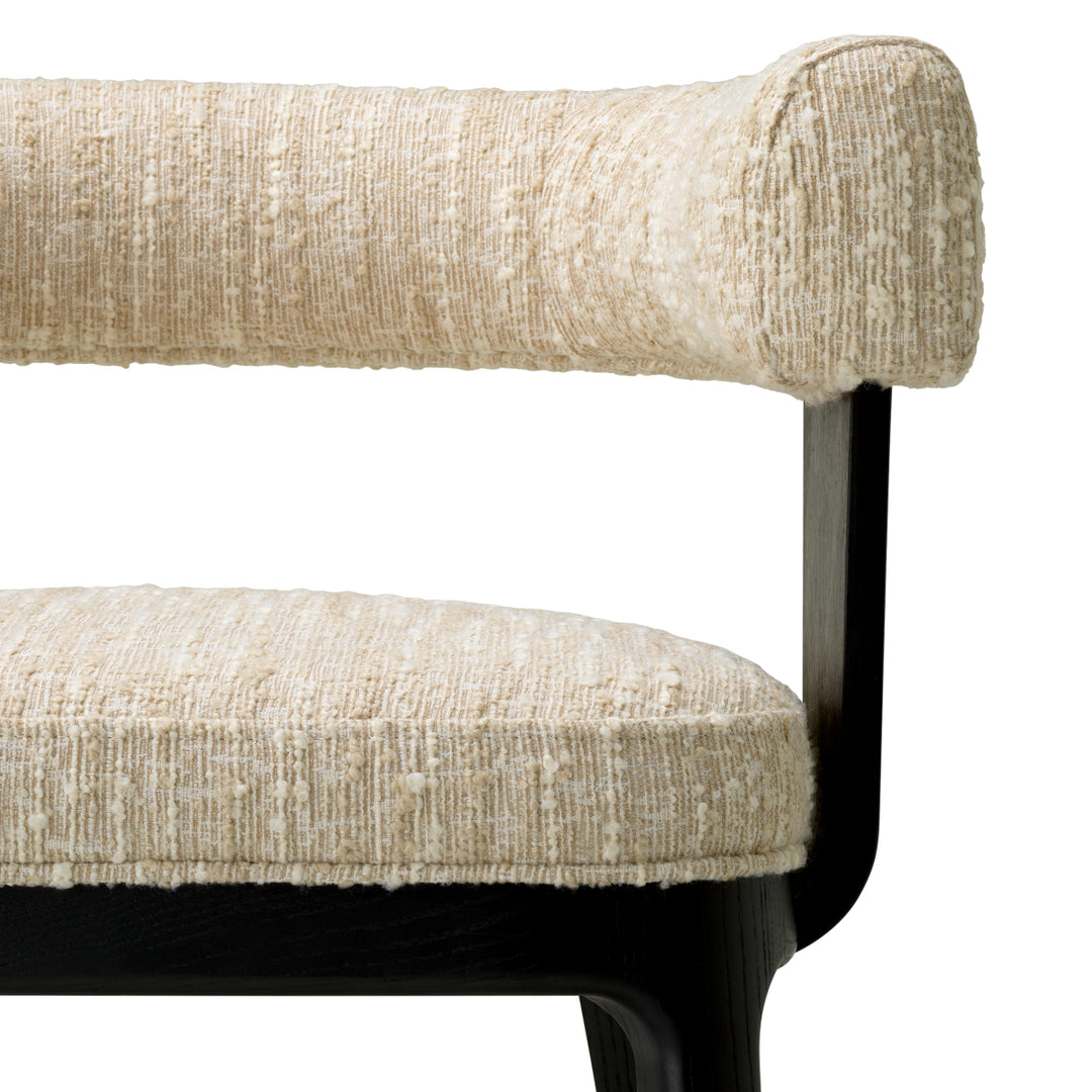 Dining Chair Dubois Black Oak Veneer Boucl&Eacute; Sonata Cream - Image 7