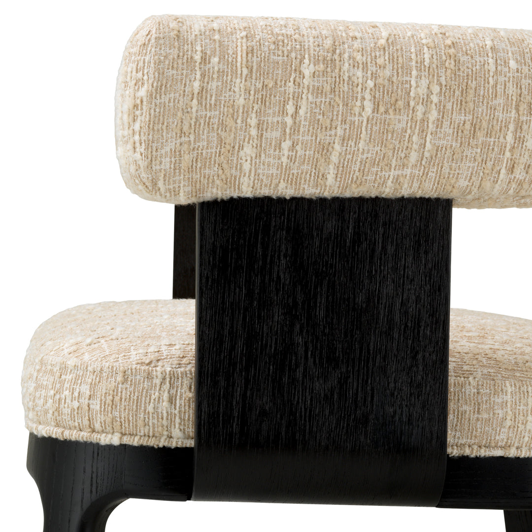Dining Chair Dubois Black Oak Veneer Boucl&Eacute; Sonata Cream - Image 8