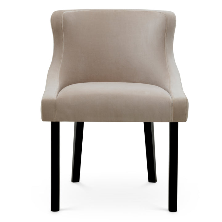 Dining Chair Chavelle Black Finish Torrin Natural Velvet - Image 3