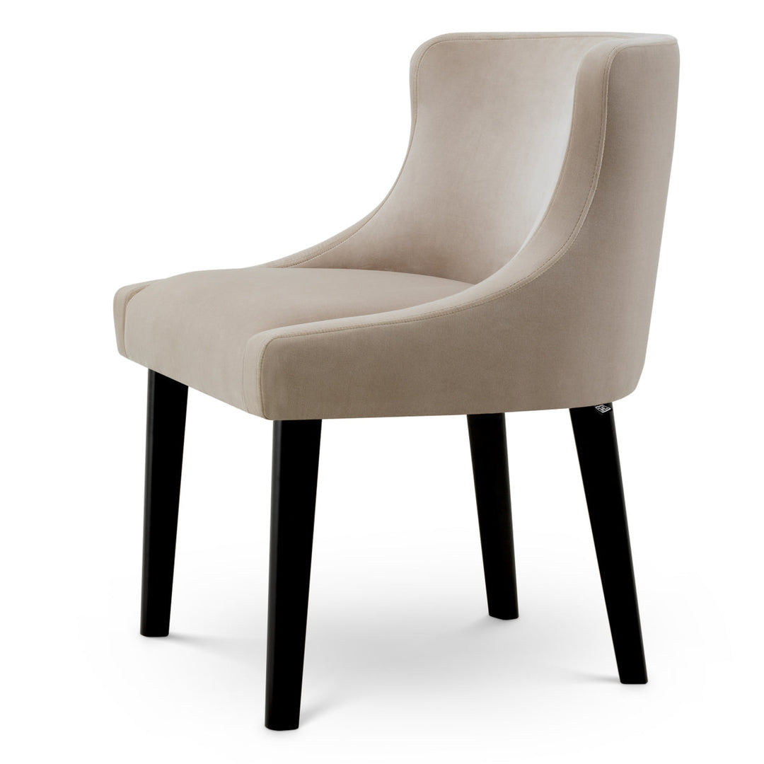 Dining Chair Chavelle Black Finish Torrin Natural Velvet New Collection - January 2026 Eichholtz