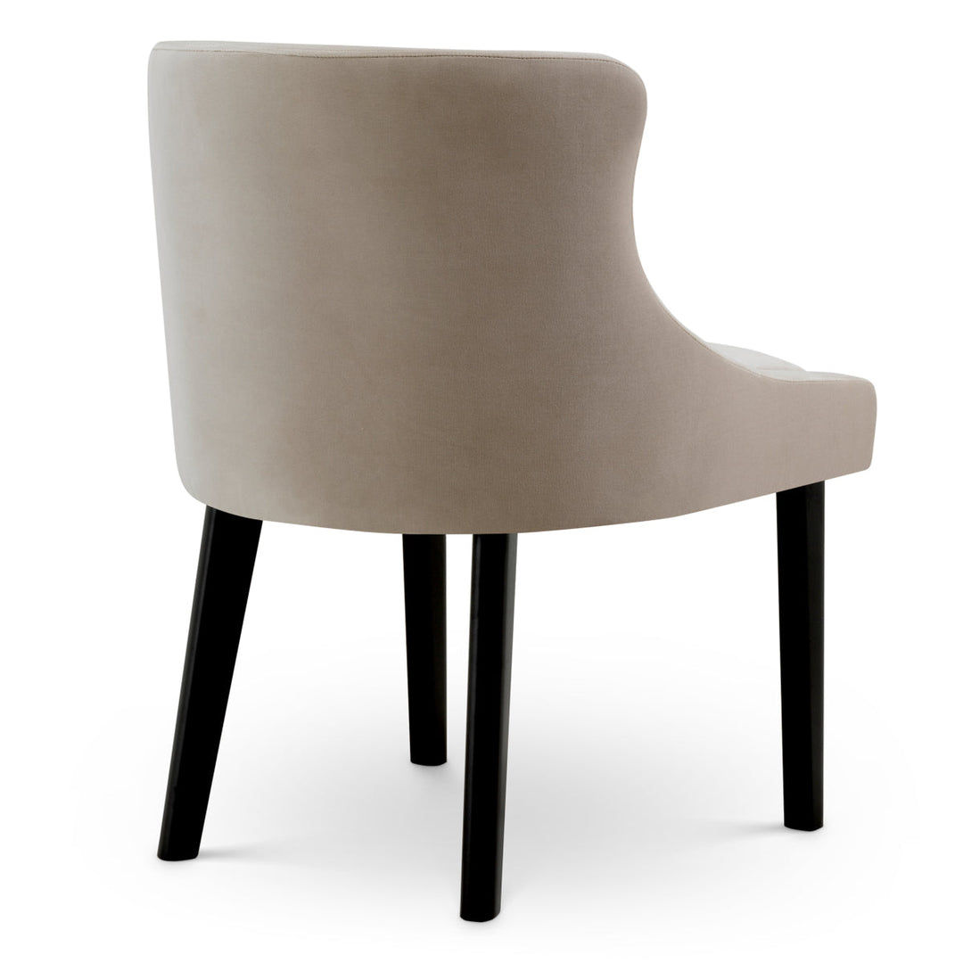Dining Chair Chavelle Black Finish Torrin Natural Velvet New Collection - January 2026 Eichholtz