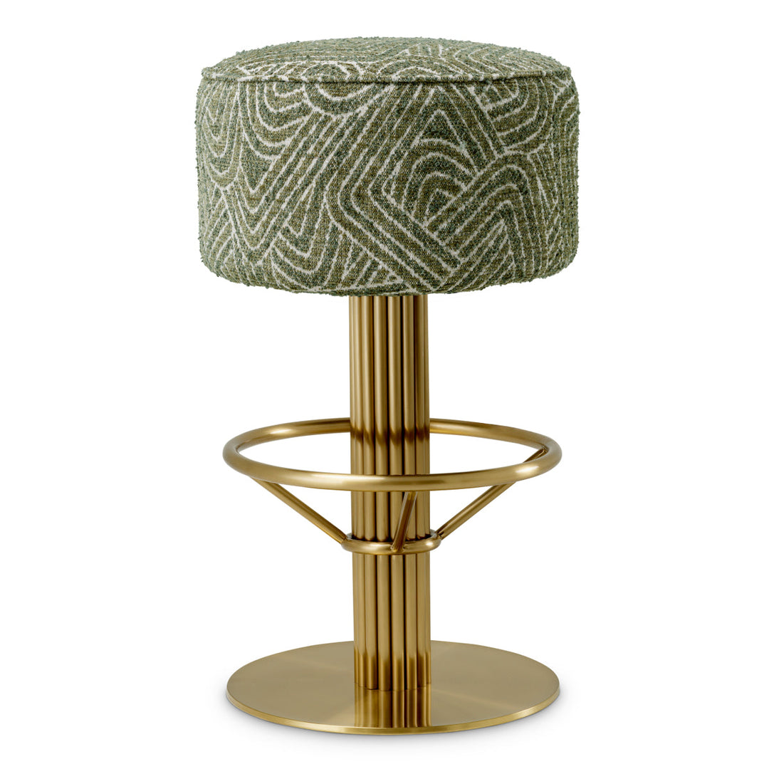 Bar Stool Carleton Brushed Brass Finish Camari Green New Collection - January 2026 Eichholtz