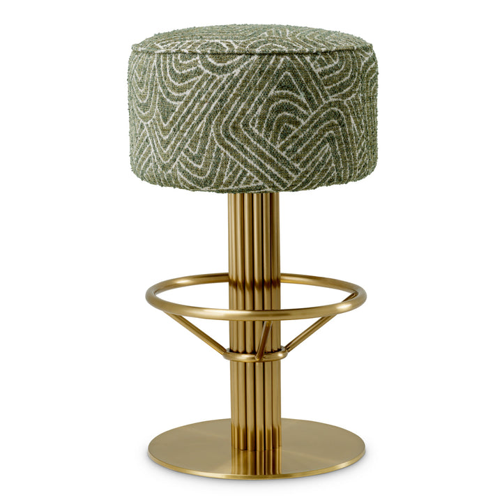 Bar Stool Carleton Brushed Brass Finish Camari Green New Collection - January 2026 Eichholtz