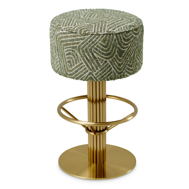 Bar Stool Carleton Brushed Brass Finish Camari Green - Image 3