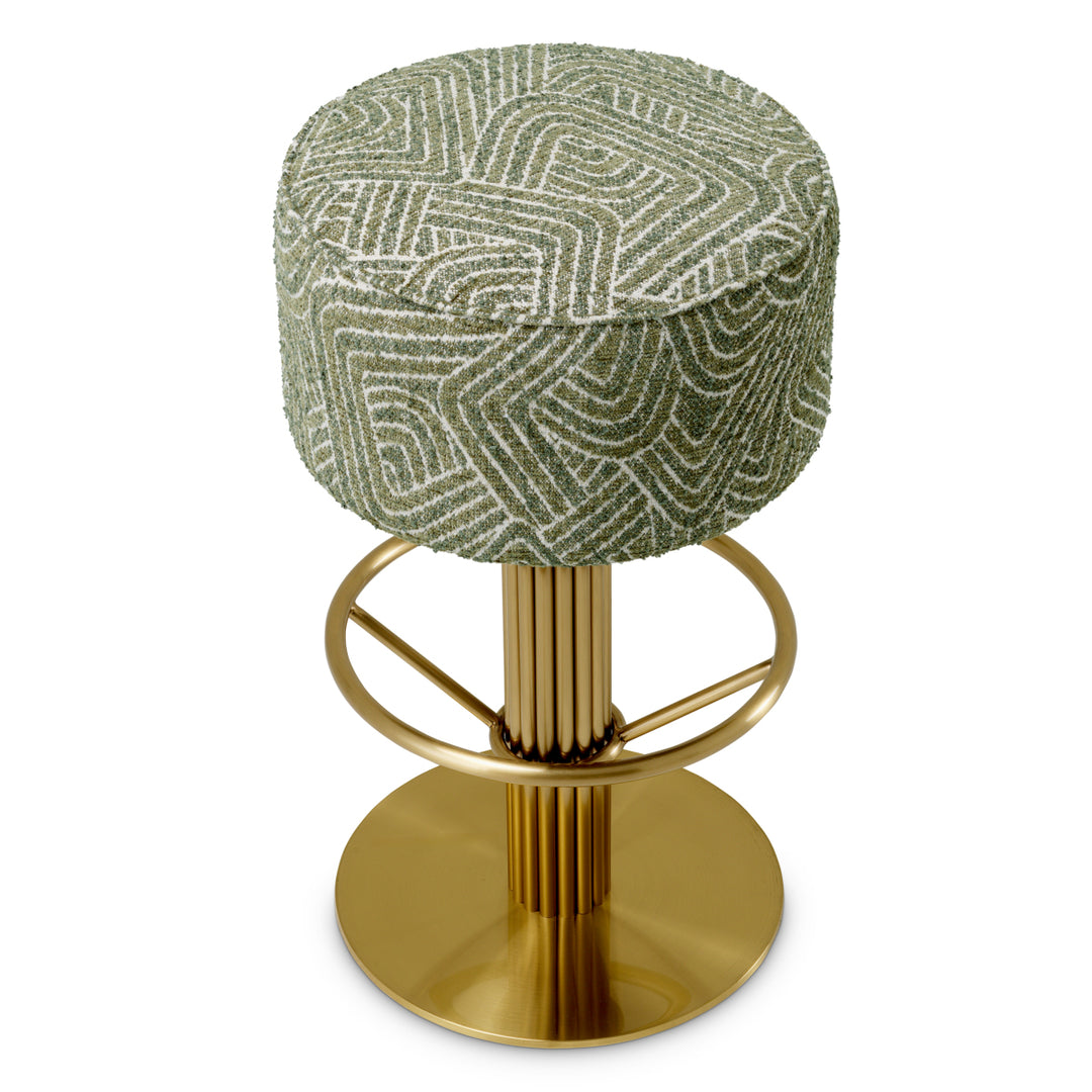 Bar Stool Carleton Brushed Brass Finish Camari Green - Image 4