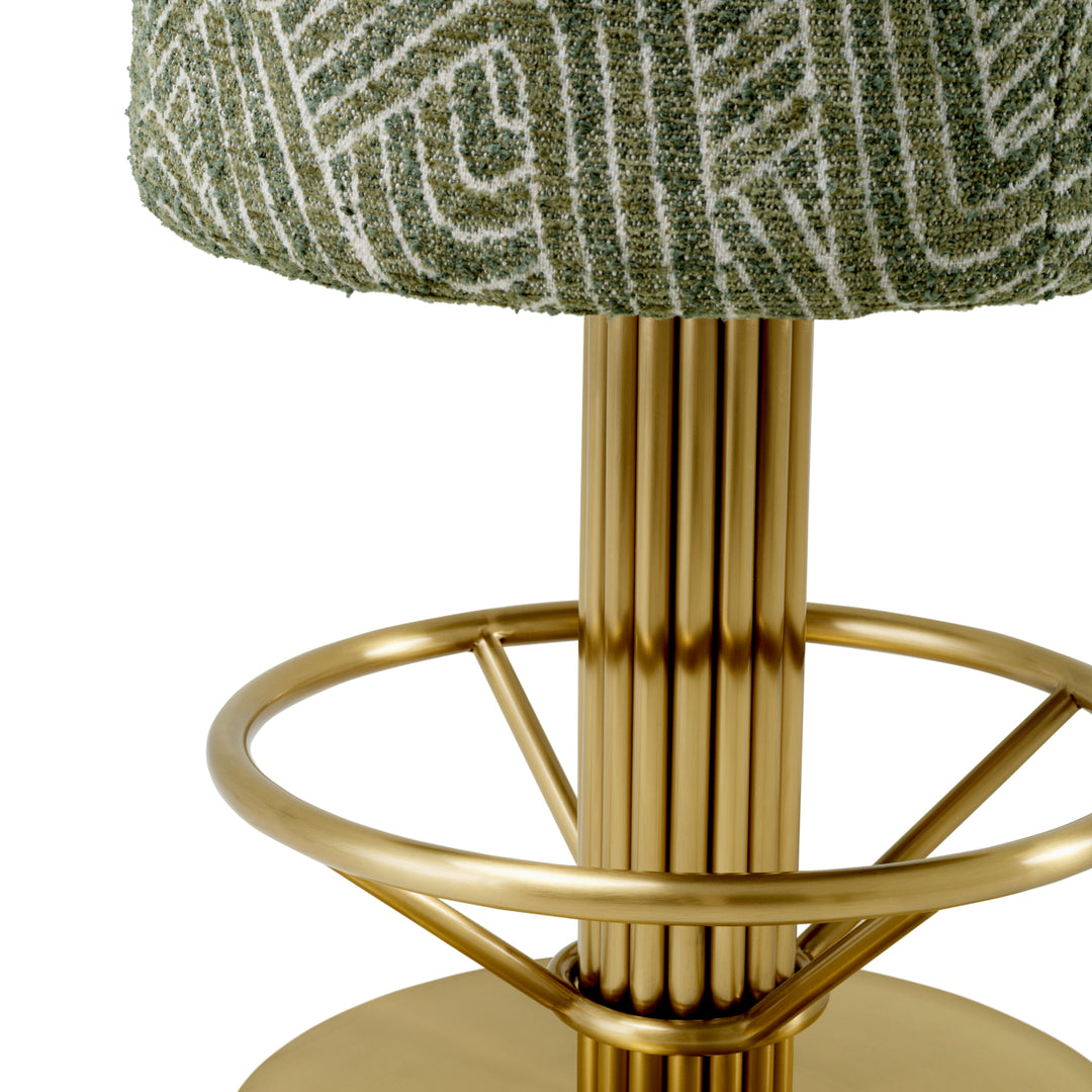 Bar Stool Carleton Brushed Brass Finish Camari Green - Image 6