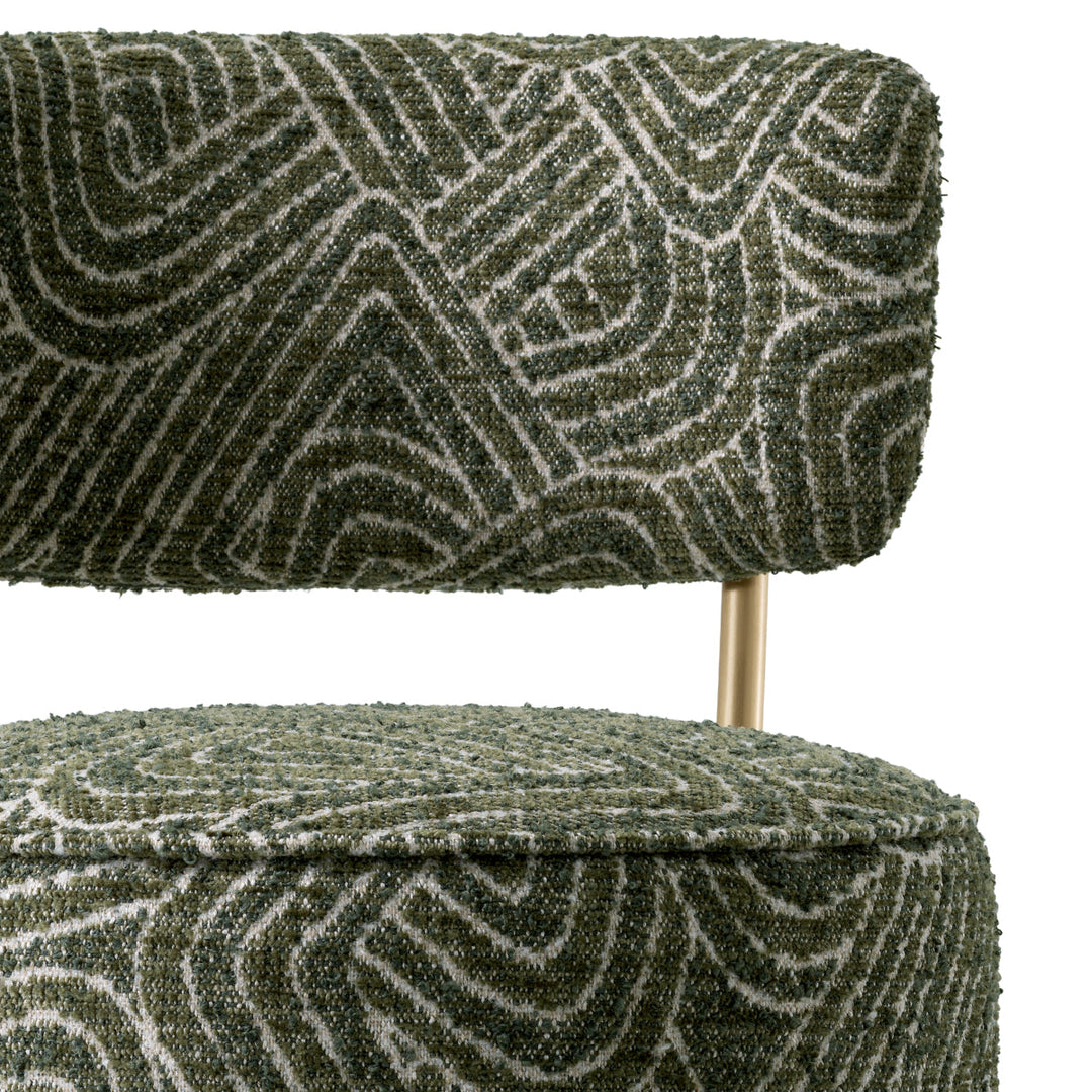 Bar Stool Carleton With Back Brushed Brass Finish Camari Green Swivel Base New Collection - January 2026 Eichholtz