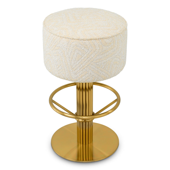 Bar Stool Carleton Brushed Brass Finish Camari Cream - Image 3