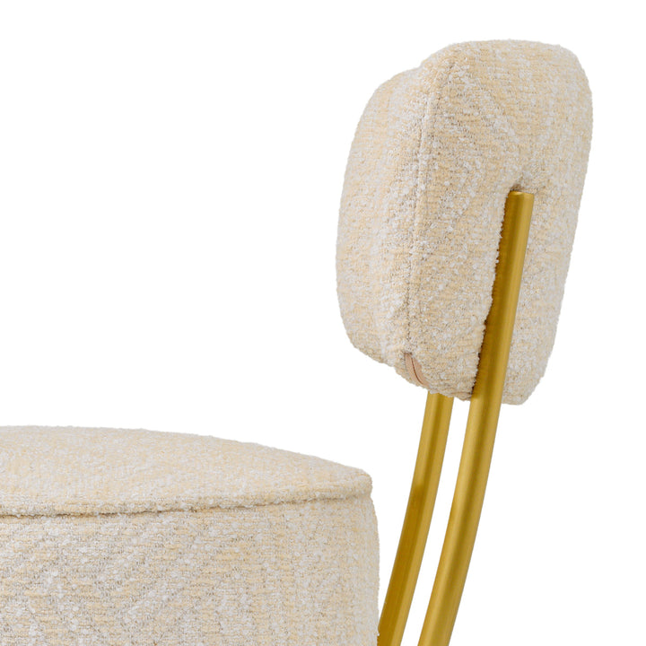 Bar Stool Carleton With Back Brushed Brass Finish Camari Cream New Collection - January 2026 Eichholtz