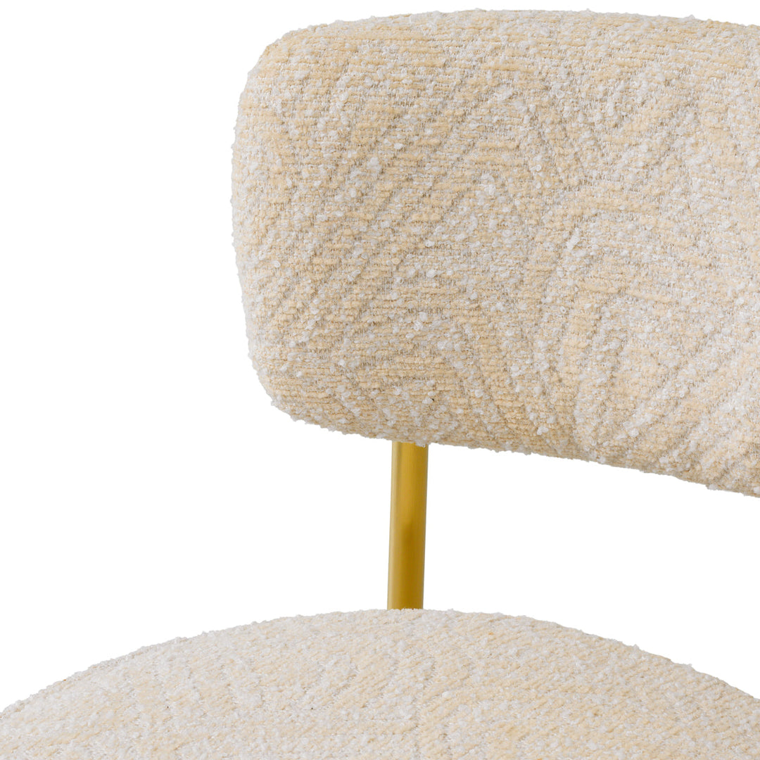Bar Stool Carleton With Back Brushed Brass Finish Camari Cream New Collection - January 2026 Eichholtz