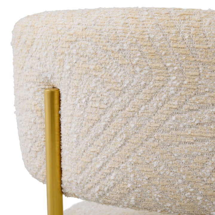 Bar Stool Carleton With Back Brushed Brass Finish Camari Cream New Collection - January 2026 Eichholtz