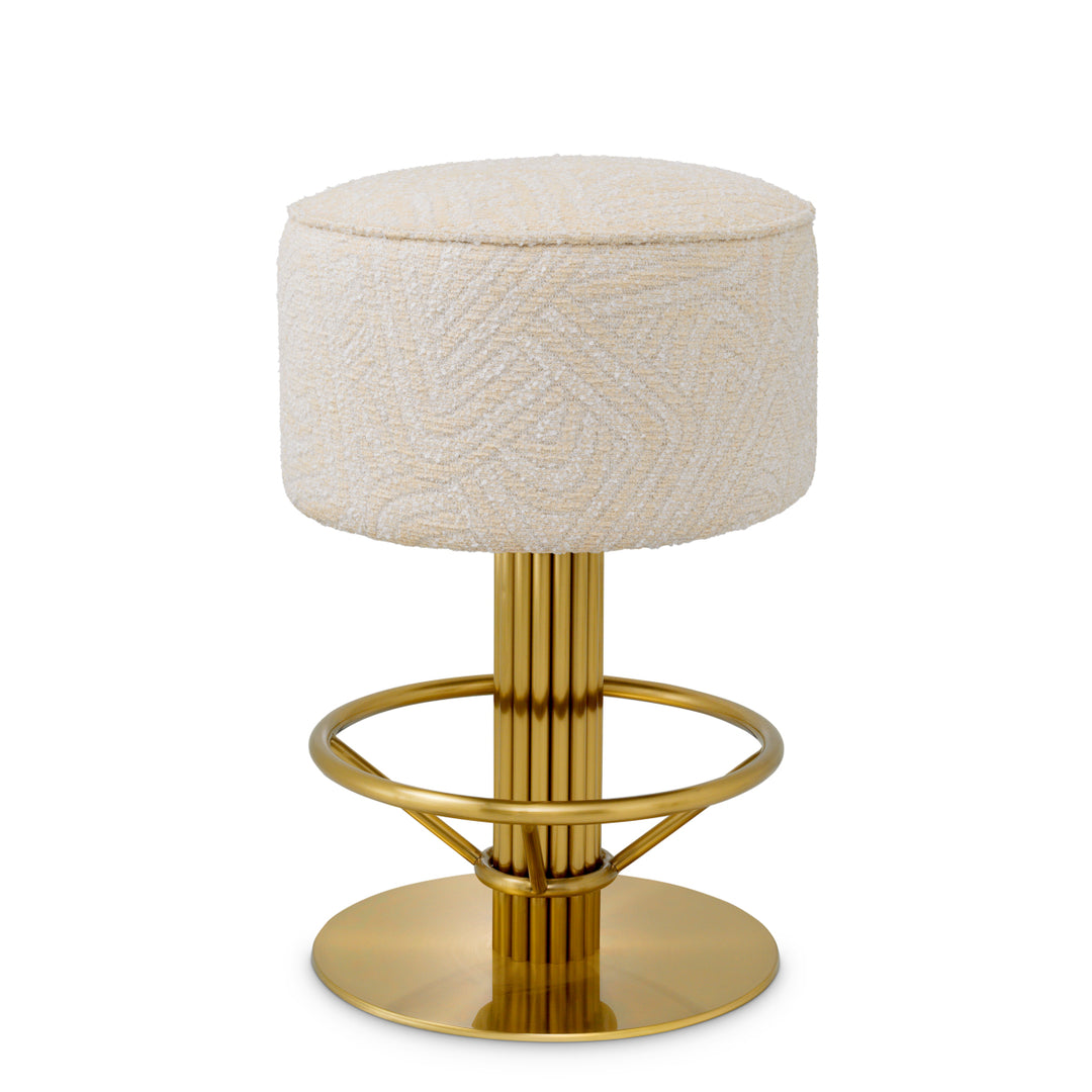 Counter Stool Carleton Brushed Brass Finish Camari Cream - Image 1
