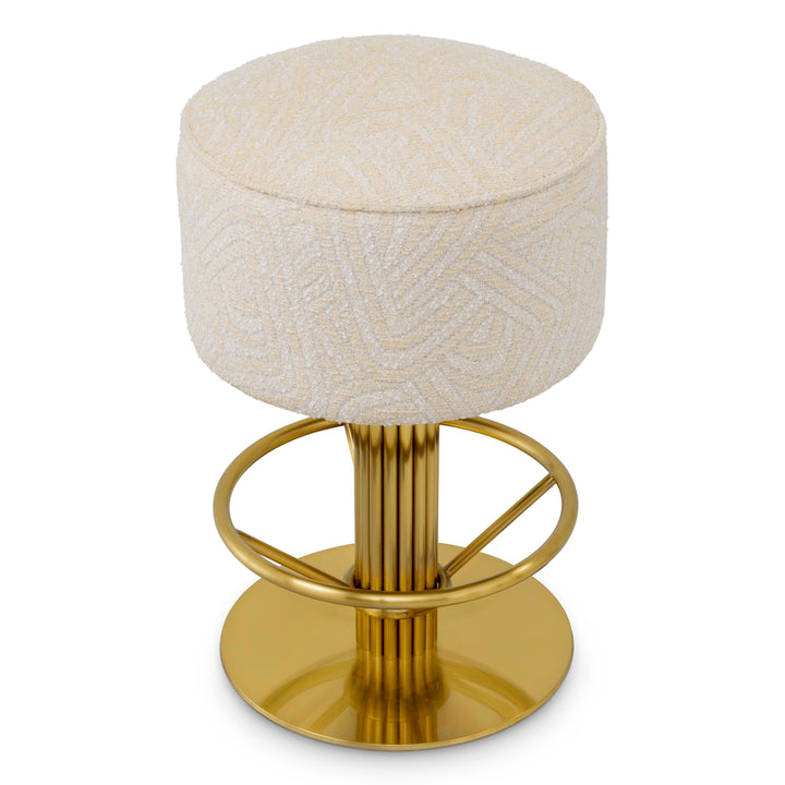 Counter Stool Carleton Brushed Brass Finish Camari Cream - Image 2