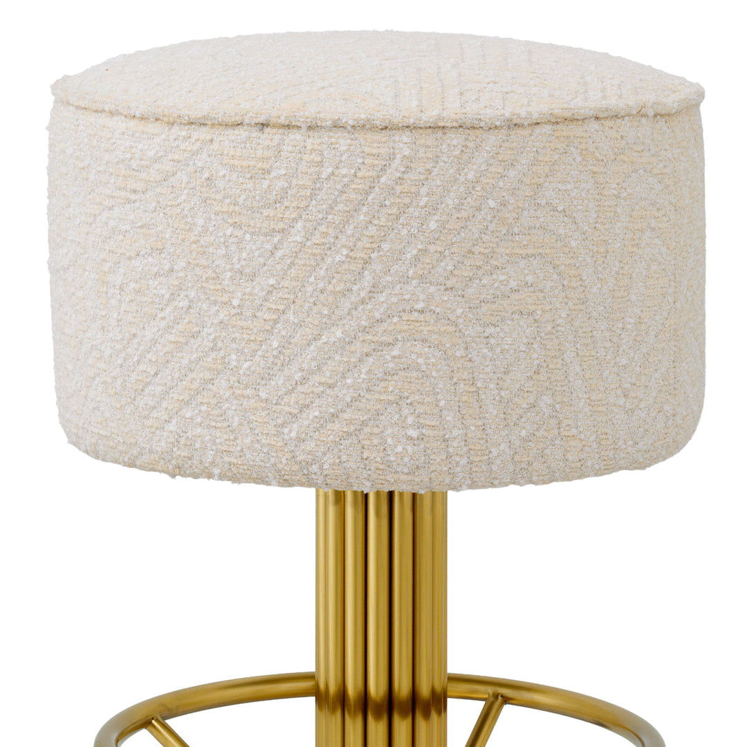 Counter Stool Carleton Brushed Brass Finish Camari Cream New Collection - January 2026 Eichholtz