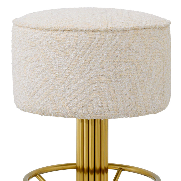 Counter Stool Carleton Brushed Brass Finish Camari Cream New Collection - January 2026 Eichholtz