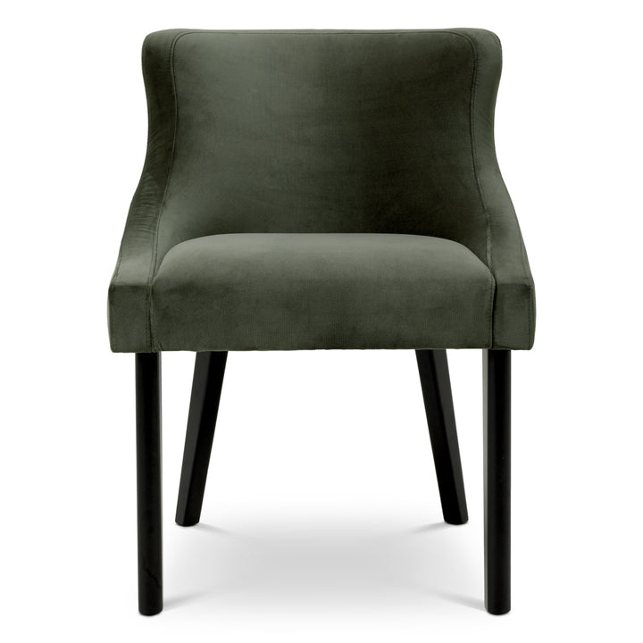 Dining Chair Chavelle Black Finish Torrin Green Velvet - Image 3