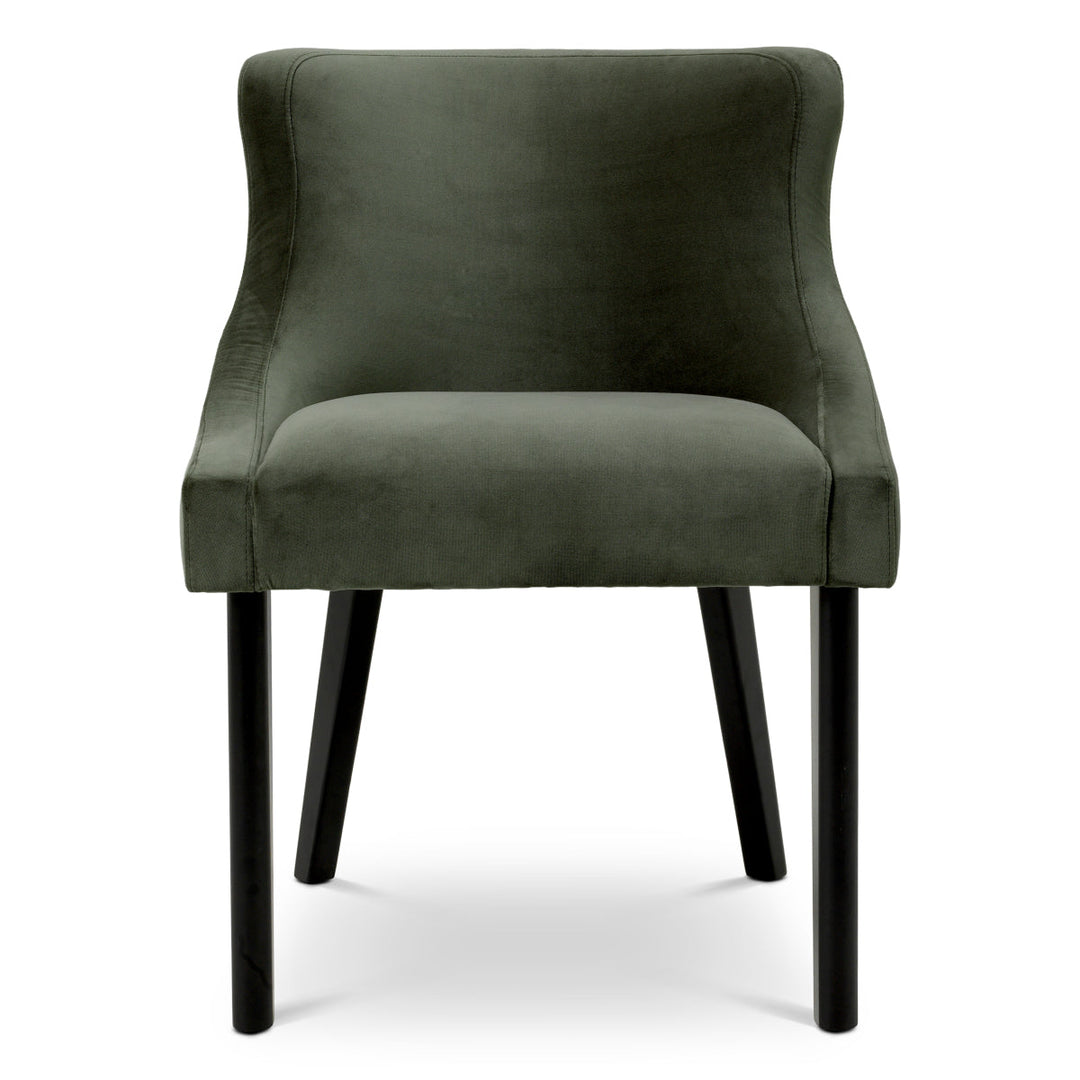 Dining Chair Chavelle Black Finish Torrin Green Velvet New Collection - January 2026 Eichholtz