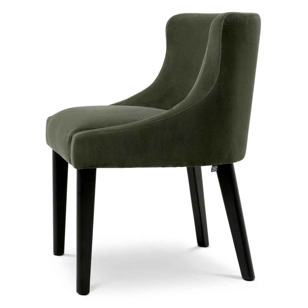Dining Chair Chavelle Black Finish Torrin Green Velvet New Collection - January 2026 Eichholtz