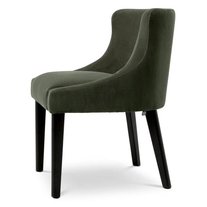 Dining Chair Chavelle Black Finish Torrin Green Velvet New Collection - January 2026 Eichholtz