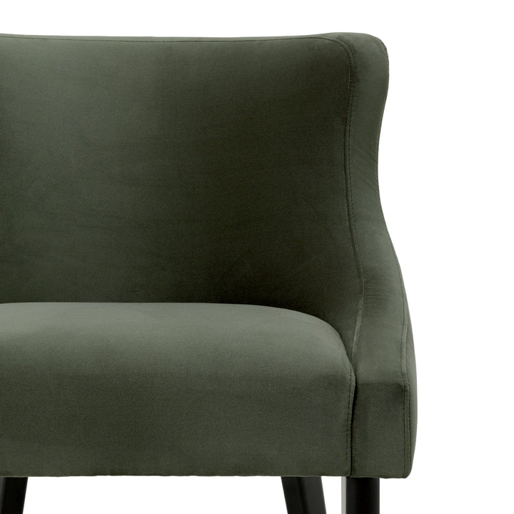 Dining Chair Chavelle Black Finish Torrin Green Velvet New Collection - January 2026 Eichholtz