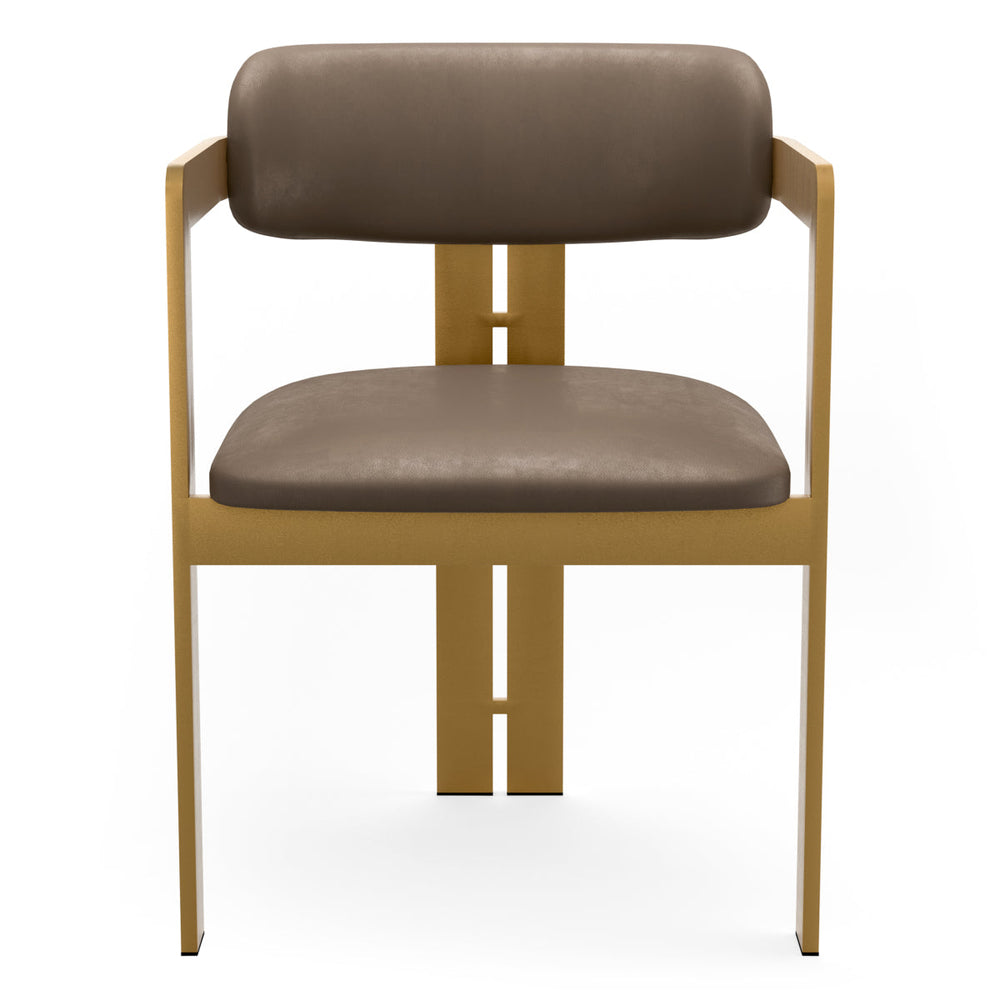 Dining Chair Donato Brushed Brass Finish Seymore Truffle Chairs Eichholtz