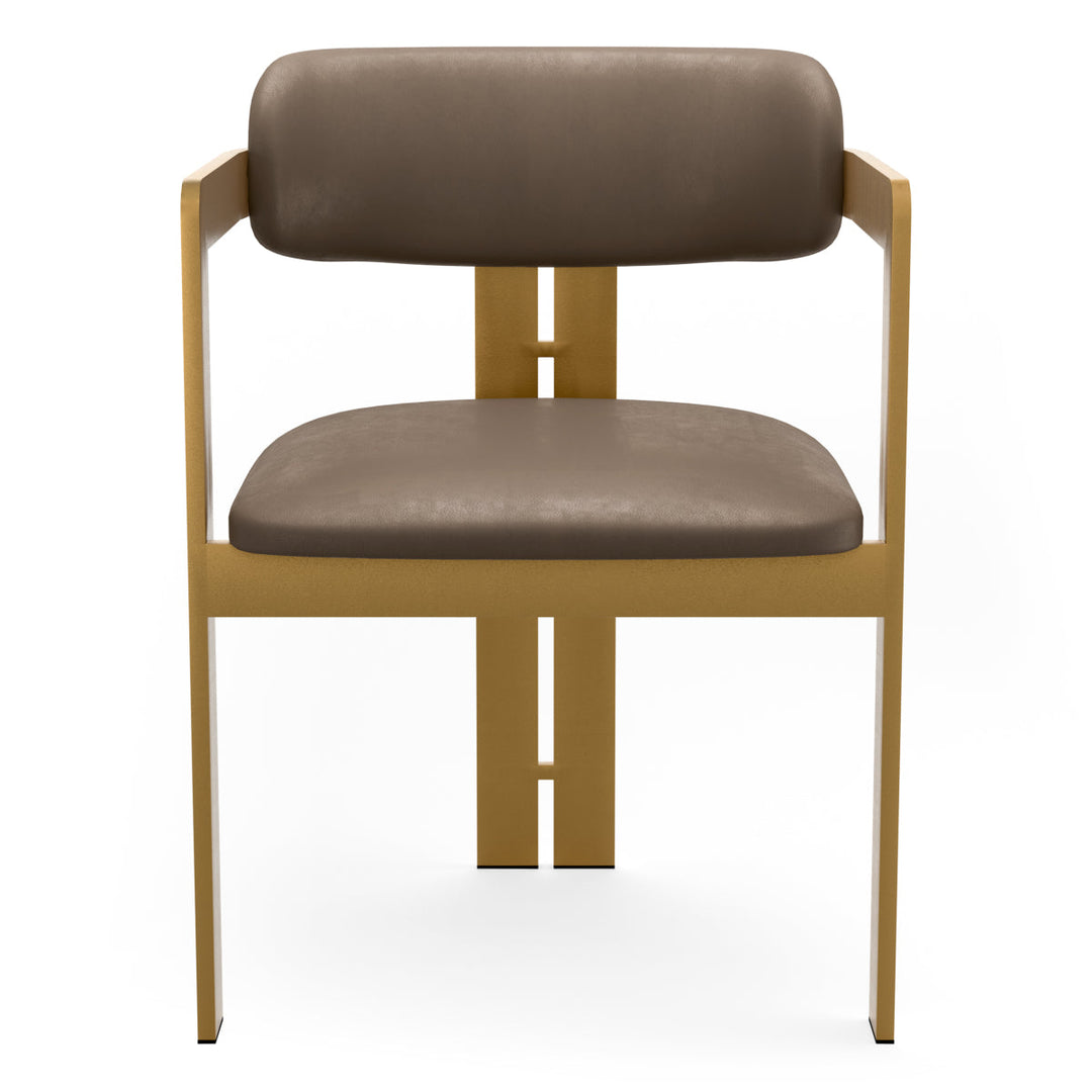 Dining Chair Donato Brushed Brass Finish Seymore Truffle Chairs Eichholtz