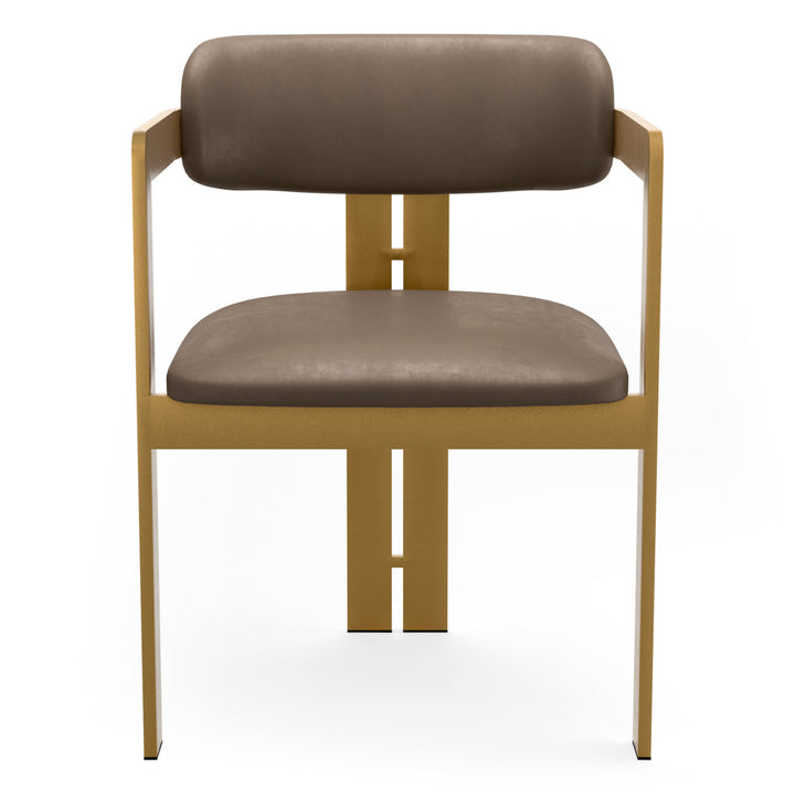 Dining Chair Donato Brushed Brass Finish Seymore Truffle Chairs Eichholtz