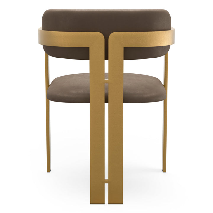 Dining Chair Donato Brushed Brass Finish Seymore Truffle Chairs Eichholtz