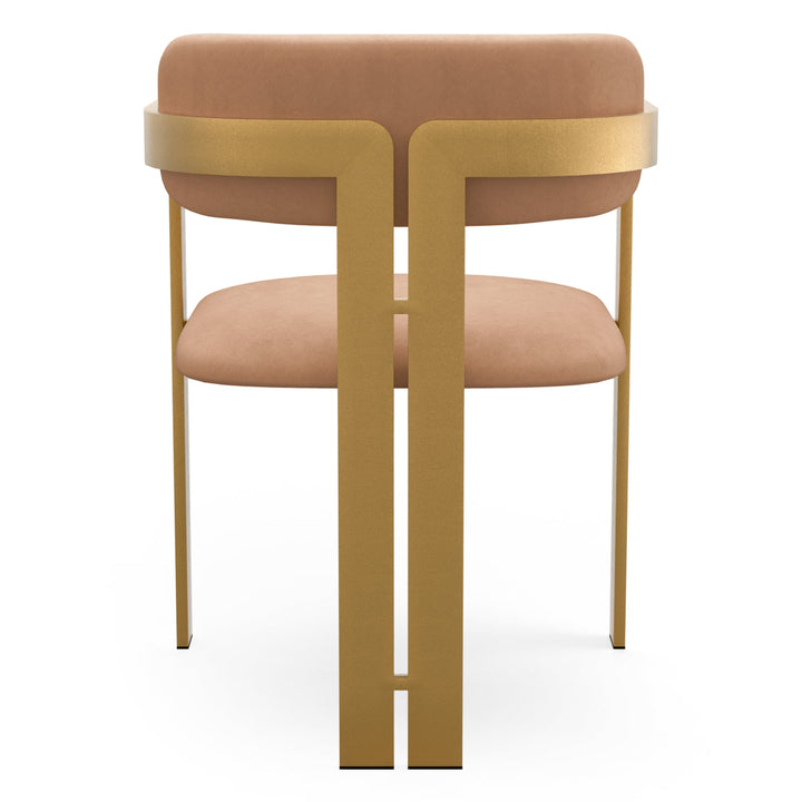 Dining Chair Donato Brushed Brass Finish Seymore Camel Chairs Eichholtz