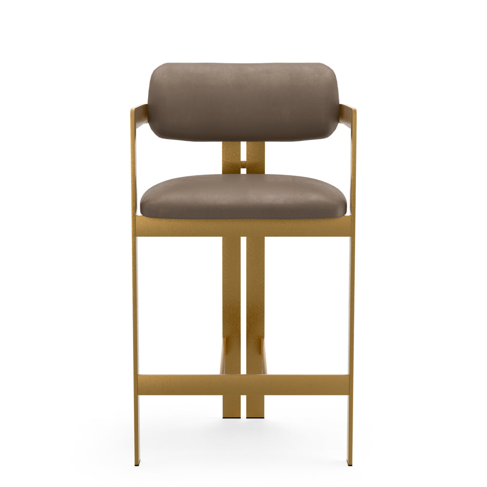 Counter Stool Donato Brushed Brass Finish Seymore Truffle Chairs Eichholtz