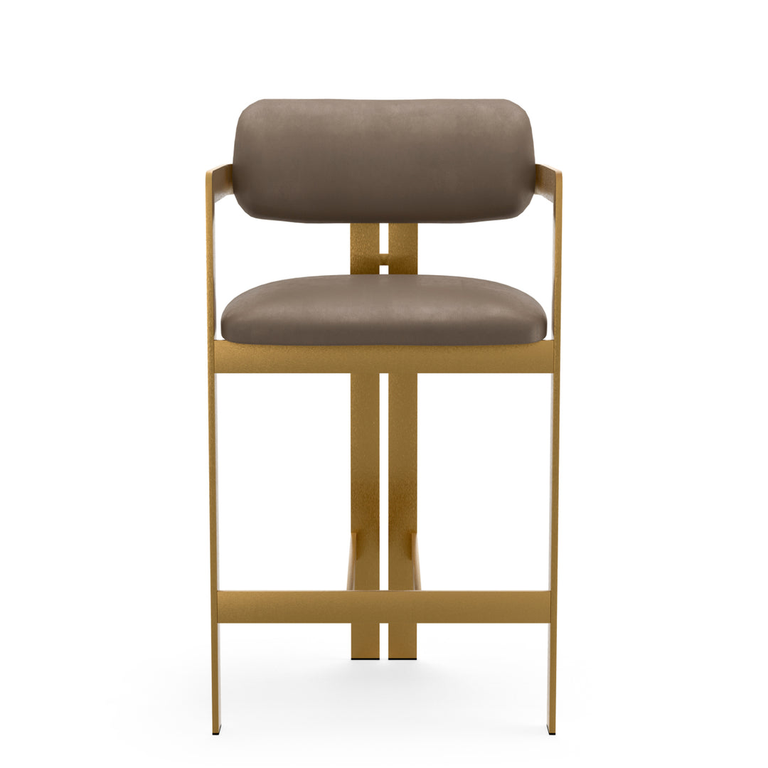 Counter Stool Donato Brushed Brass Finish Seymore Truffle Chairs Eichholtz