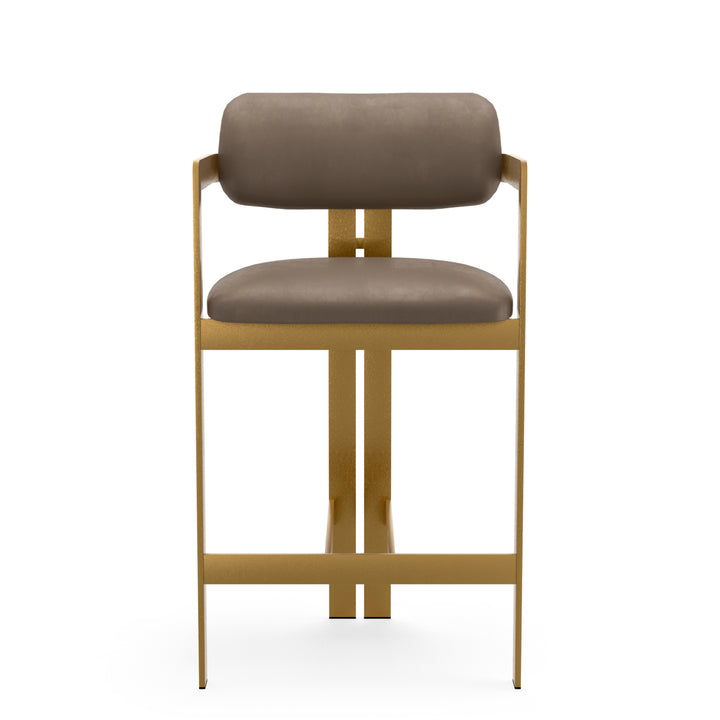 Counter Stool Donato Brushed Brass Finish Seymore Truffle Chairs Eichholtz