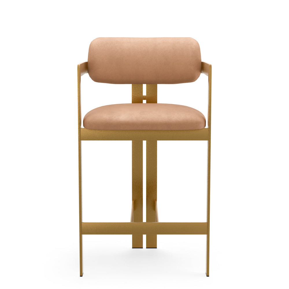 Counter Stool Donato Brushed Brass Finish Seymore Camel Chairs Eichholtz