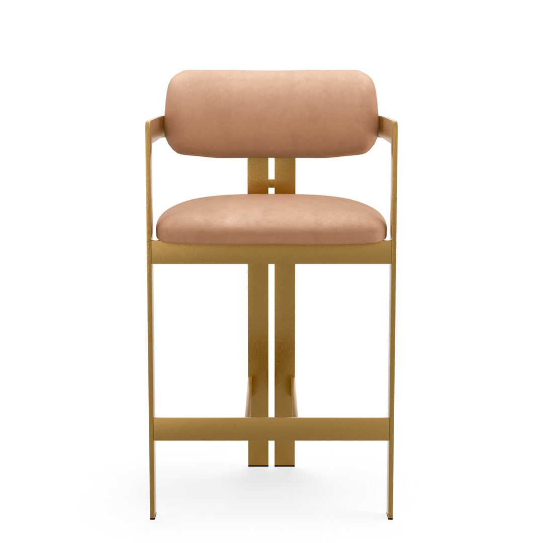 Counter Stool Donato Brushed Brass Finish Seymore Camel Chairs Eichholtz
