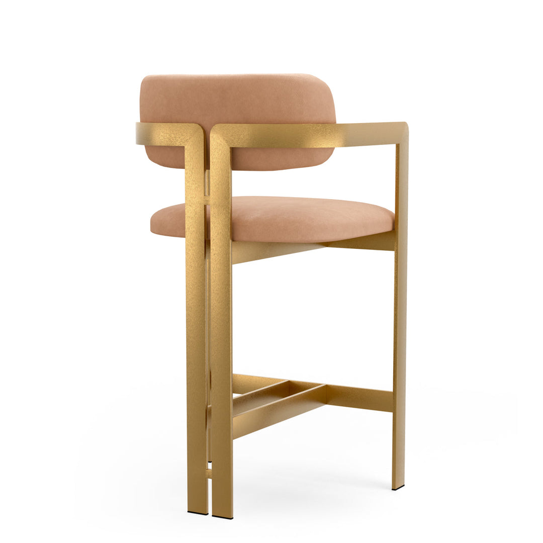 Counter Stool Donato Brushed Brass Finish Seymore Camel Chairs Eichholtz