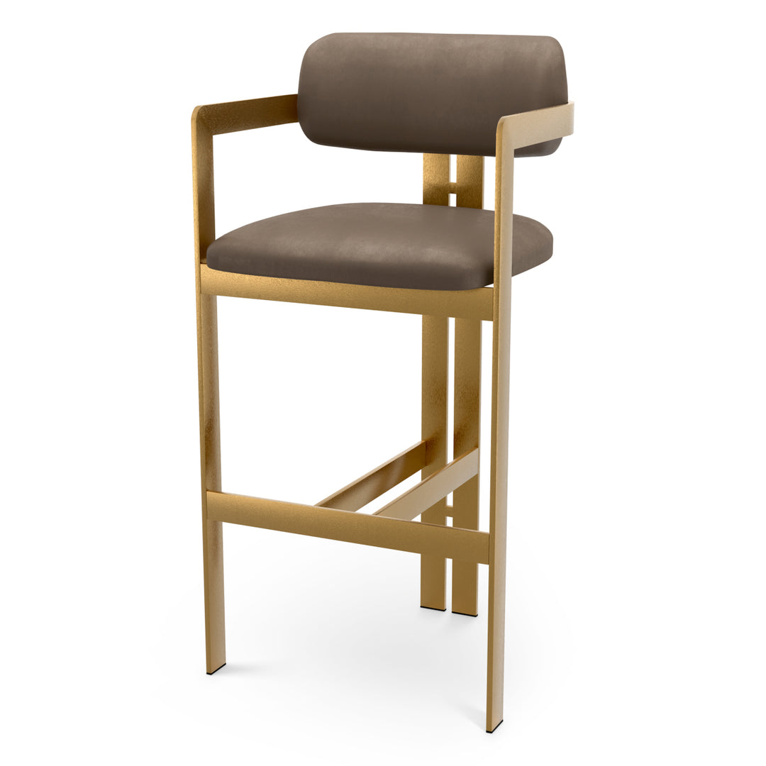 Bar Stool Donato Brushed Brass Finish Seymore Truffle - Image 1