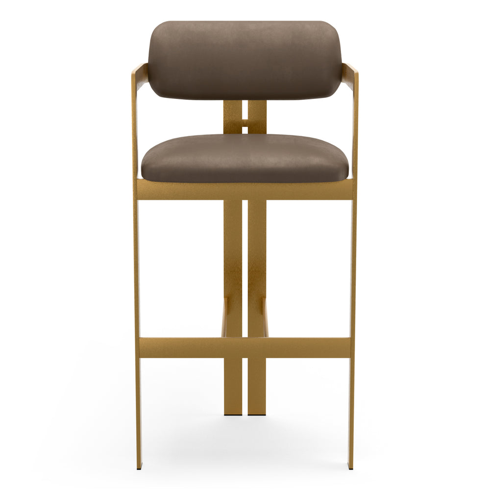Bar Stool Donato Brushed Brass Finish Seymore Truffle - Image 2