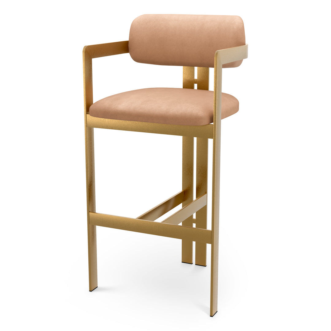 Bar Stool Donato Brushed Brass Finish Seymore Camel - Image 1