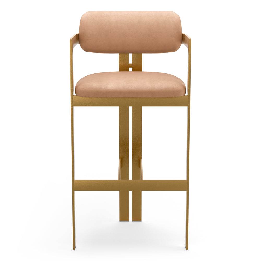 Bar Stool Donato Brushed Brass Finish Seymore Camel - Image 2