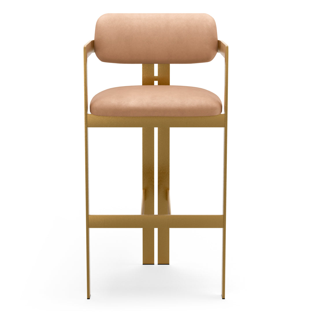 Bar Stool Donato Brushed Brass Finish Seymore Camel Furniture Eichholtz