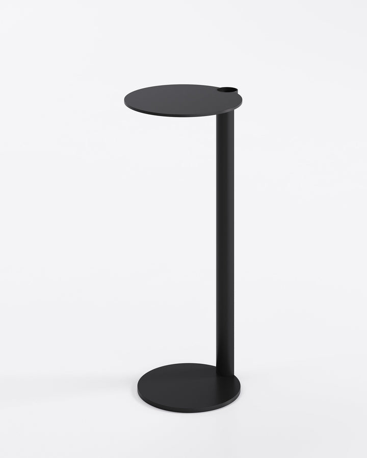 Aldo End Table Black End Table Eforma Ø8" 19¾"H Black Metal