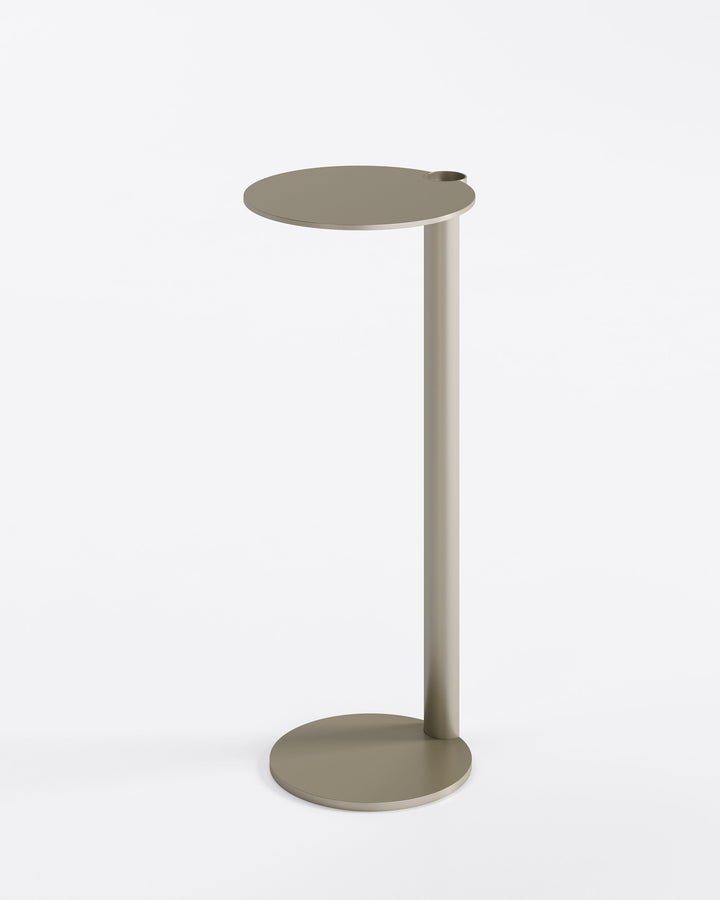 Aldo End Table Titanium End Table Eforma Ø8" 19¾"H Titanium Metal
