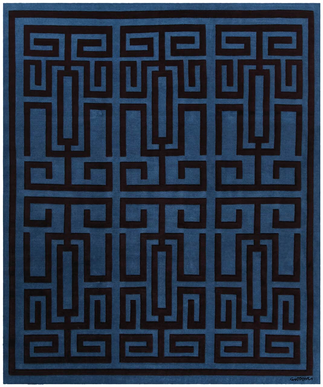 Labirinto Rug Rugs Amini 300 × 400 cm Blue Black